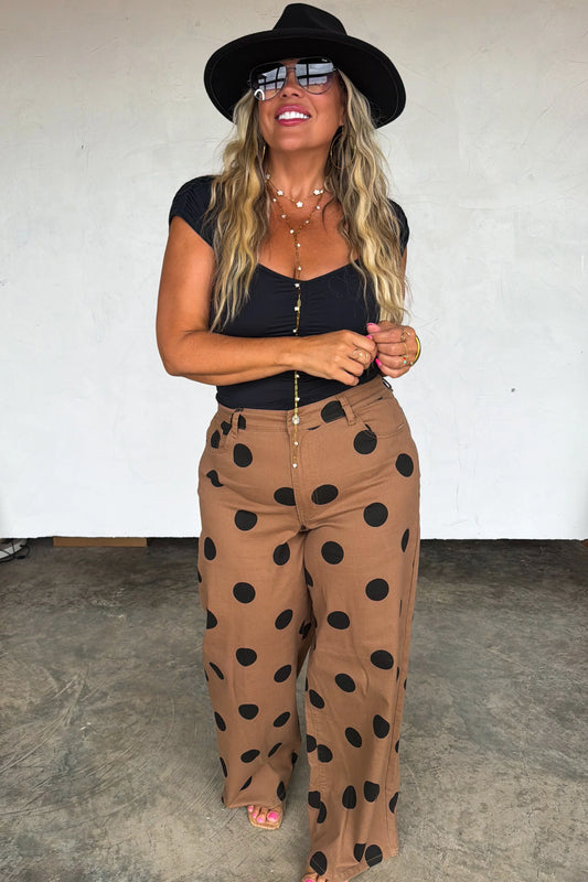 Miss Mocha Dot Denim Jeans Preorder