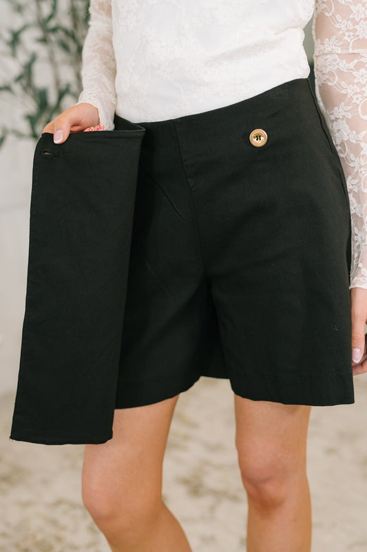 Only Pair Faux Wrap Skort in Black
