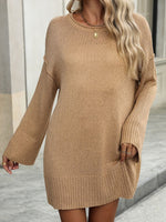 Round Neck Dropped Shoulder Sweater