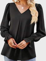 V-Neck Flounce Sleeve Top