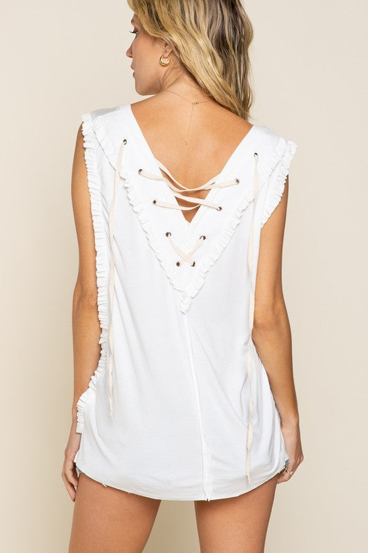 Criss-cross Lace-up Open Back Tank Top