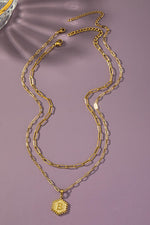 Double chain Initial Necklace