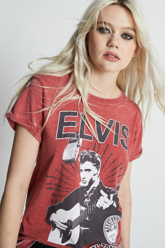 302206 - 1030 Sun Records X Elvis Burnout Tee