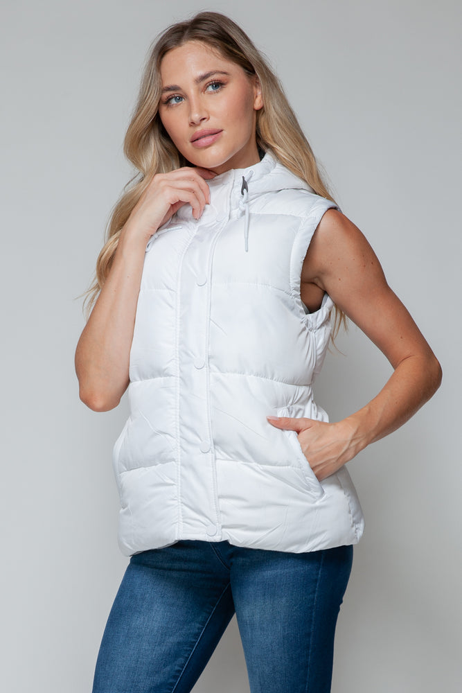 Snobbish Snap and Zip Closure Hooded Vest