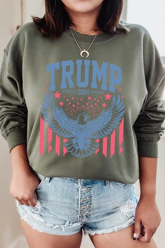 Trump Eagle 2024 Graphic Fleece Sweatshirt