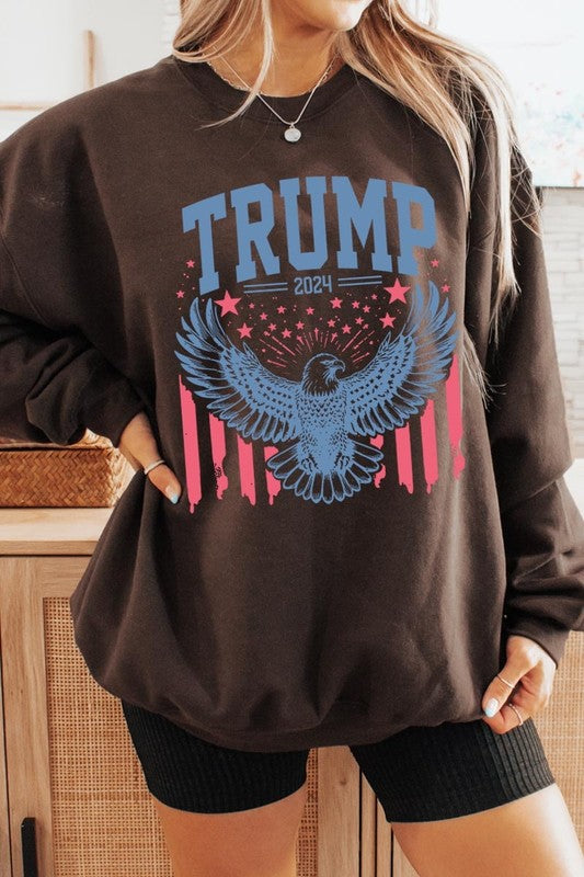 Trump Eagle 2024 Graphic Fleece Sweatshirt