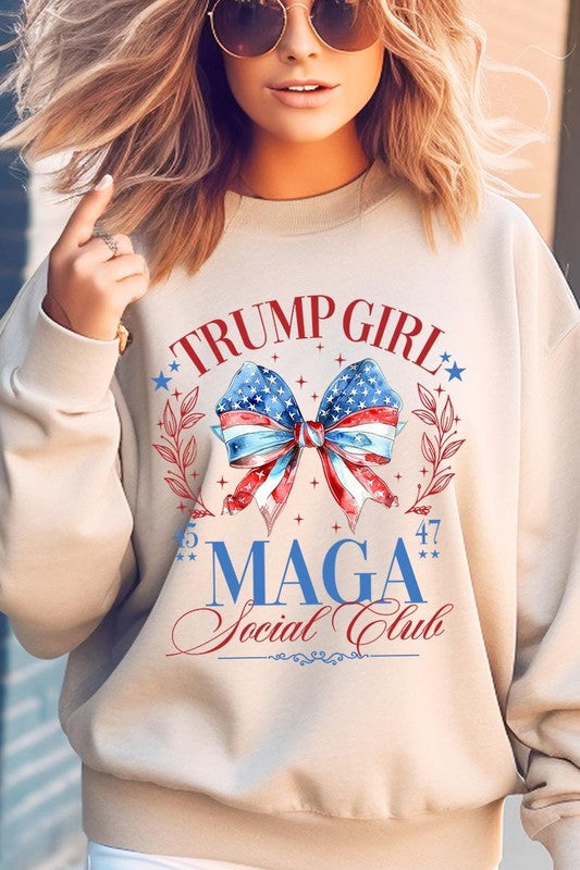 Trump Girl Maga Graphic Fleece Sweatshirt