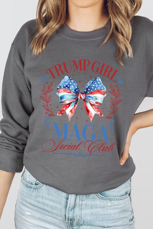 Trump Girl Maga Graphic Fleece Sweatshirt