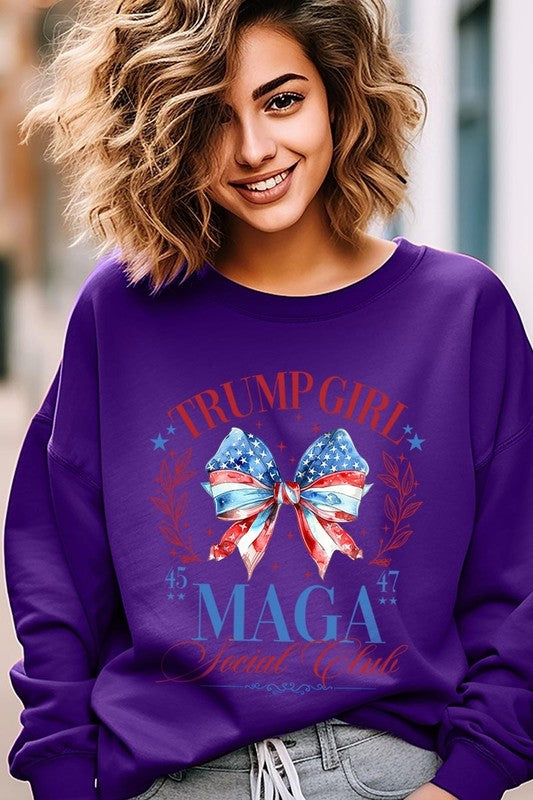 Trump Girl Maga Graphic Fleece Sweatshirt