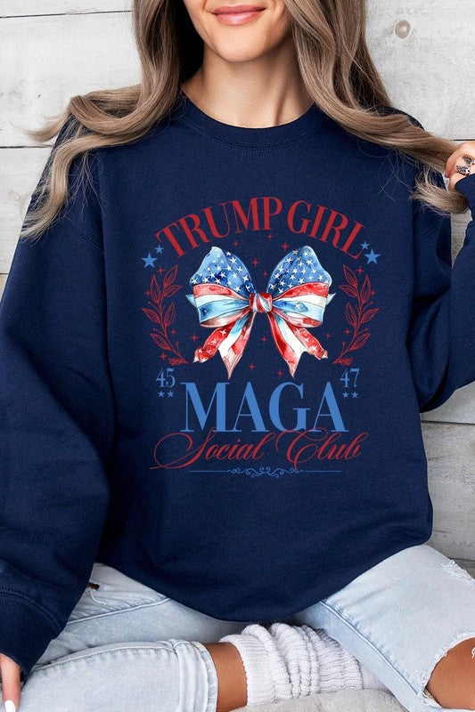 Trump Girl Maga Graphic Fleece Sweatshirt