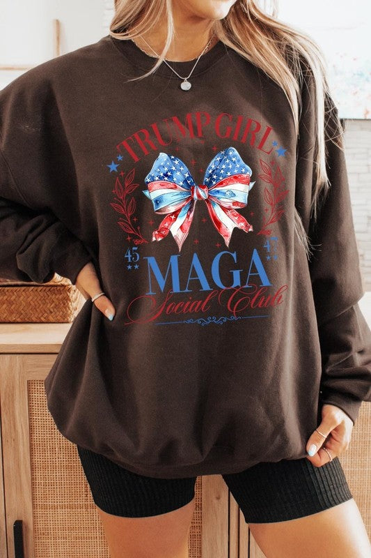 Trump Girl Maga Graphic Fleece Sweatshirt