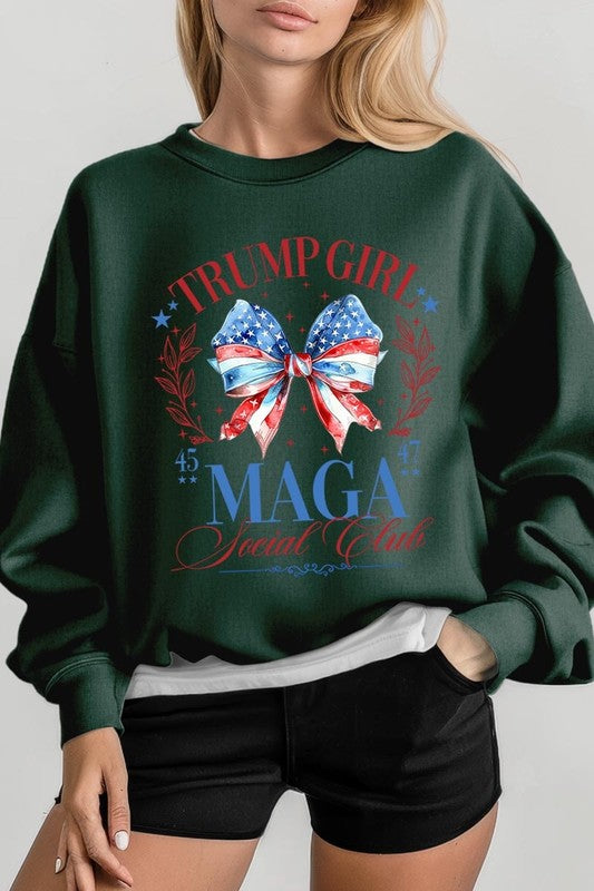 Trump Girl Maga Graphic Fleece Sweatshirt