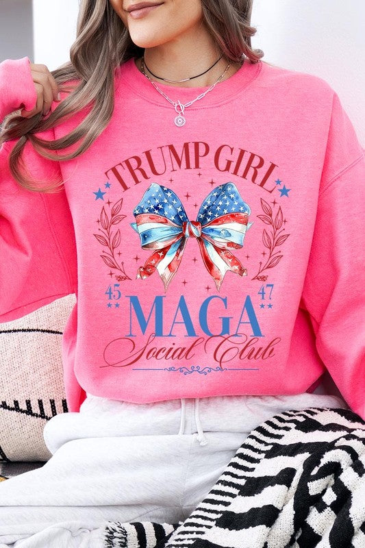 Trump Girl Maga Graphic Fleece Sweatshirt