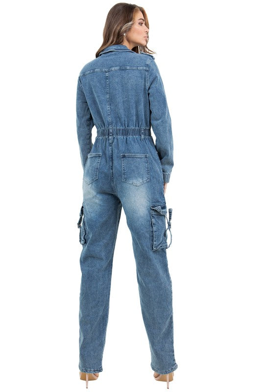 WOMEN DENIM SEXY JUMPSUIT