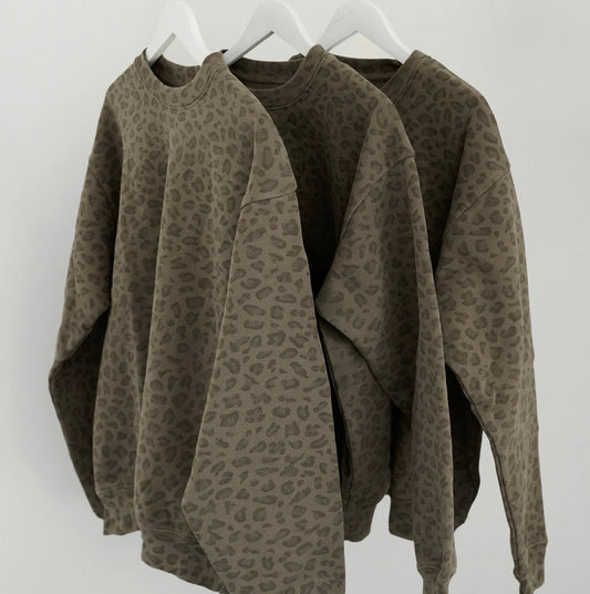 Tan leopard blank sweatshirt