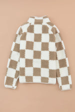 Checkered Snap Down Long Sleeve Jacket