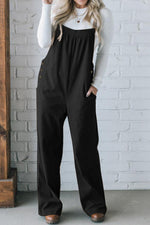 Square Neck Wide Strap Overalls