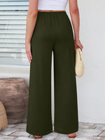 Elastic Waist Wide Leg Pants