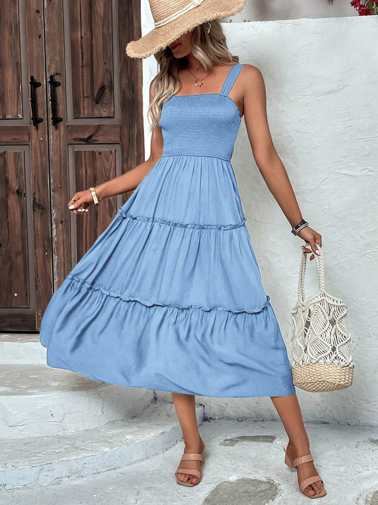 Tiered Smocked Wide Strap Cami Dress