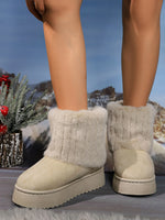 Thermal Faux Fur Suede Platform Boots