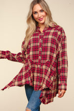 Haptics Plaid Button Down Sharkbite Shirt