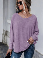 Full Size Double Tie Drop Shoulder Long Sleeve T-Shirt