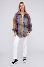 Loose Fit Buttoned Down Check Shirt Jacket