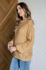 Bubbly Personality Bubble Sleeve Sweater in Wheat