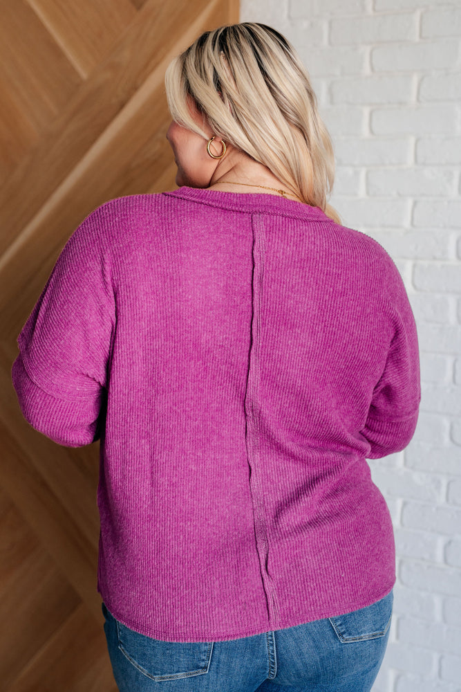 Casual Tuesday Ribbed Knit Sweater in Light Plum