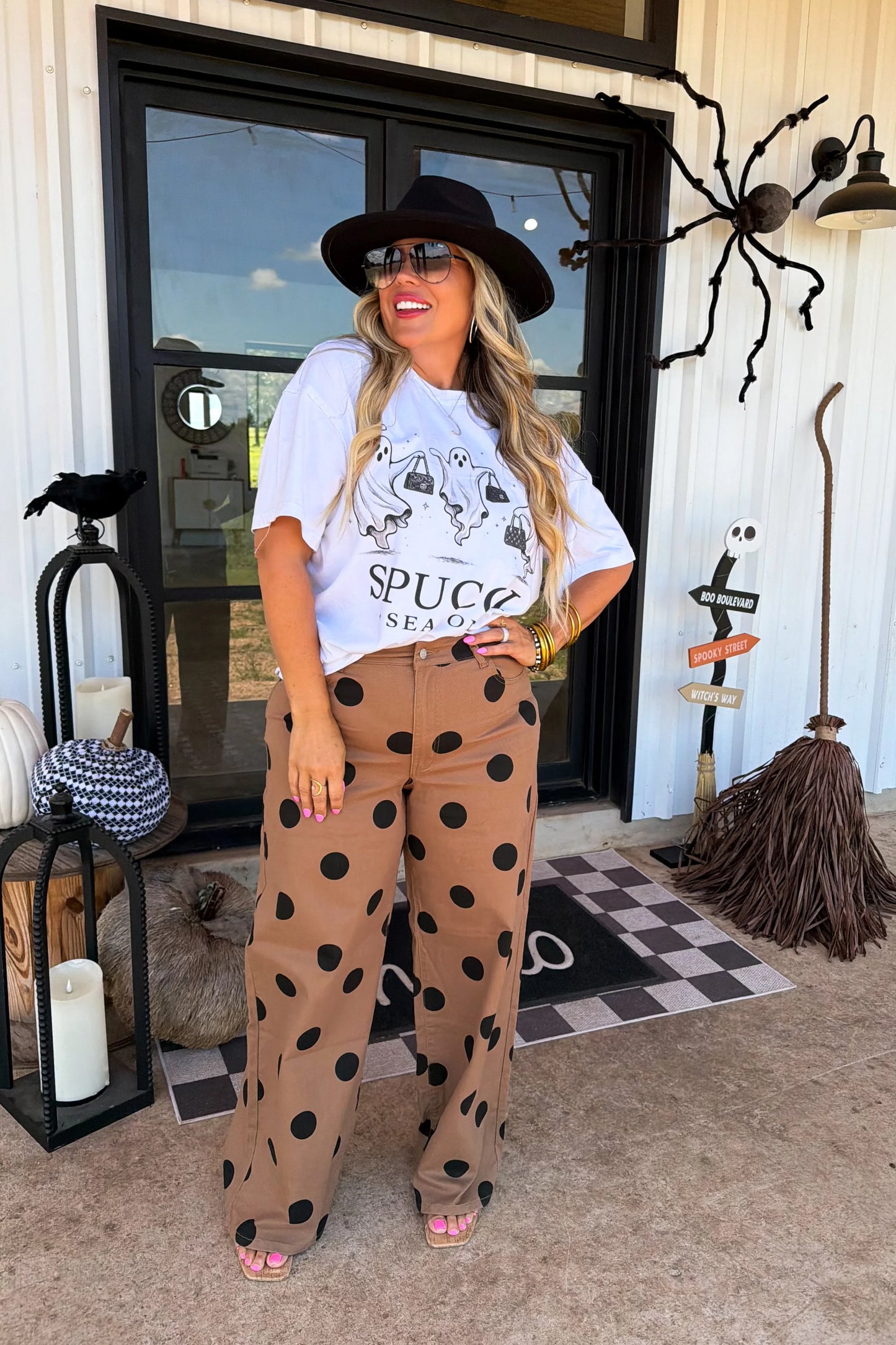 Miss Mocha Dot Denim Jeans Preorder