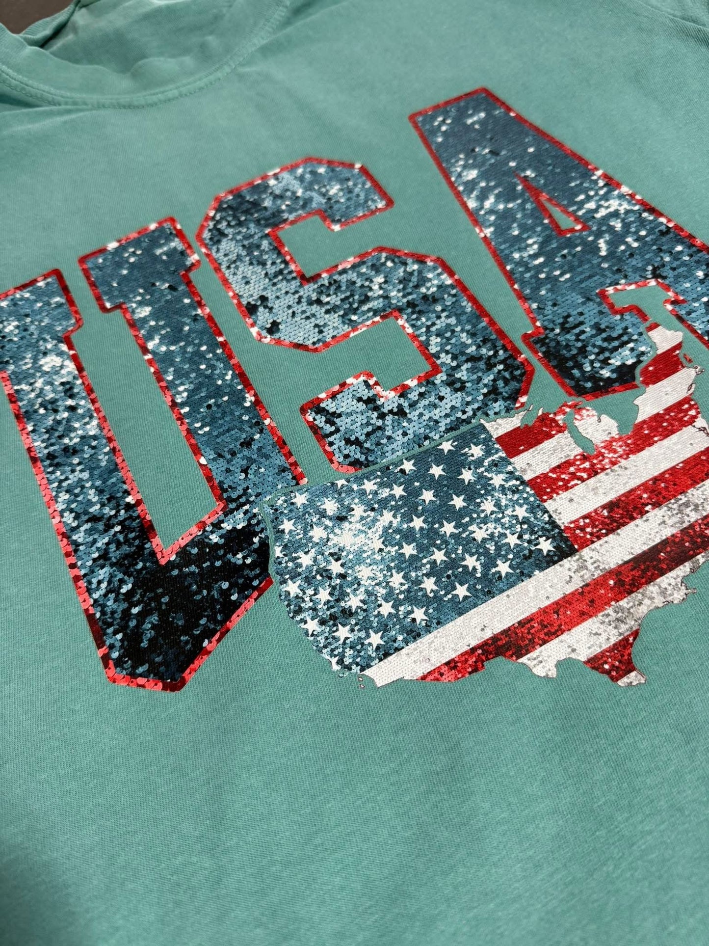 Faux sequin USA