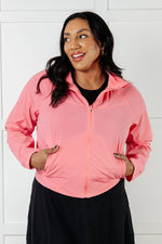 Fit Happens Nylon Tennis Jacket in Coral Rose