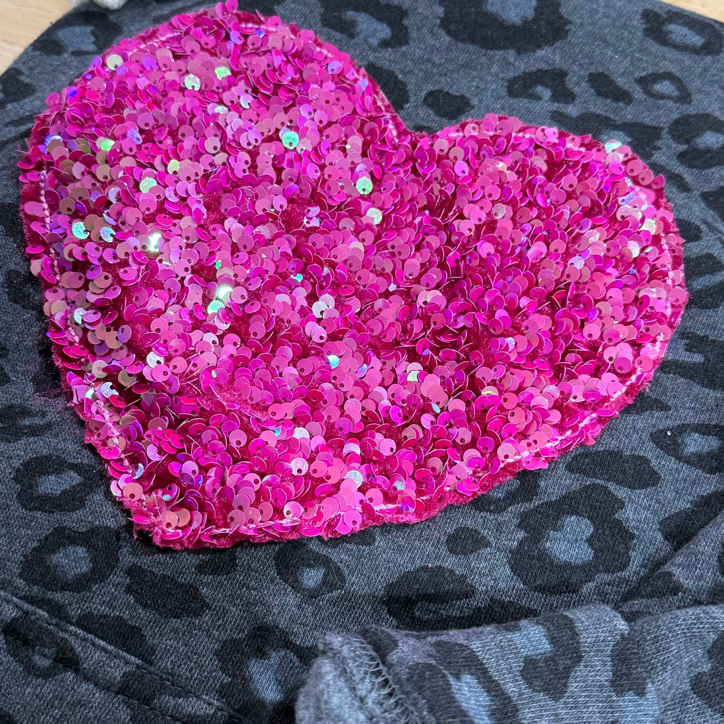 Sequin heart embroidery
