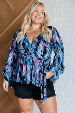 Have it All Angel Sleeve Top in Abstract Magenta