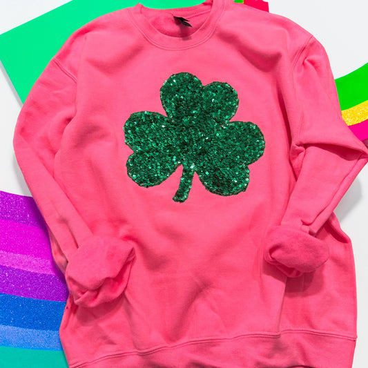 Sequin embroidered shamrocks