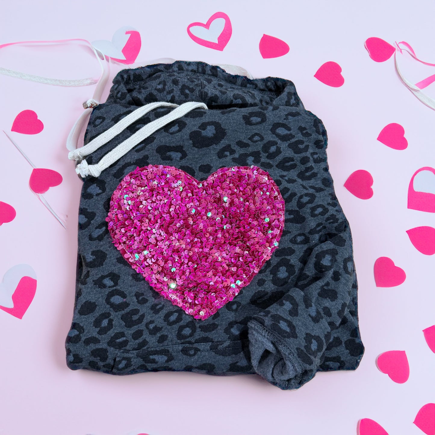 Sequin heart embroidery