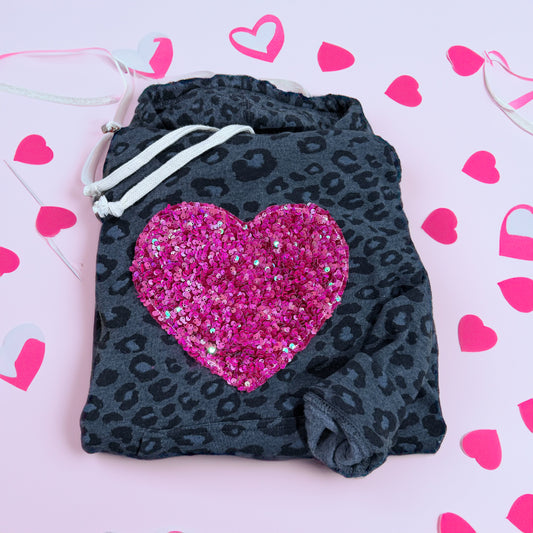 Sequin heart embroidery