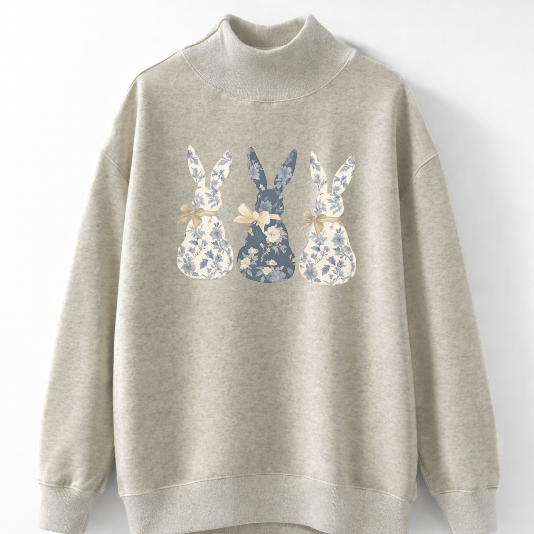 Mock Neck bunny Sweatshirt