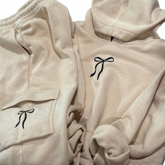 Embroidered Oversized coquette hoodie