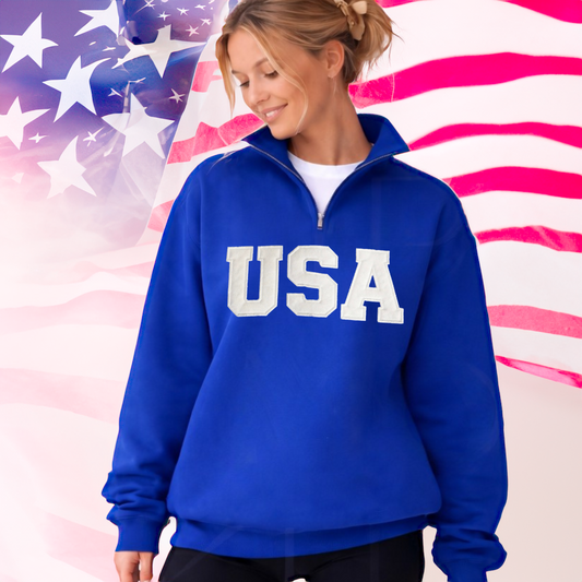 USA sweatshirt appliqué