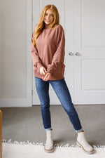 Make No Mistake Mock Neck Pullover in Cocoa