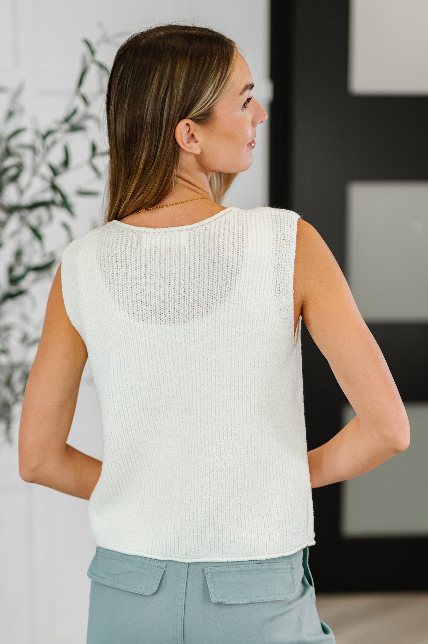 Loose Interpretation Tie Front Knit Vest