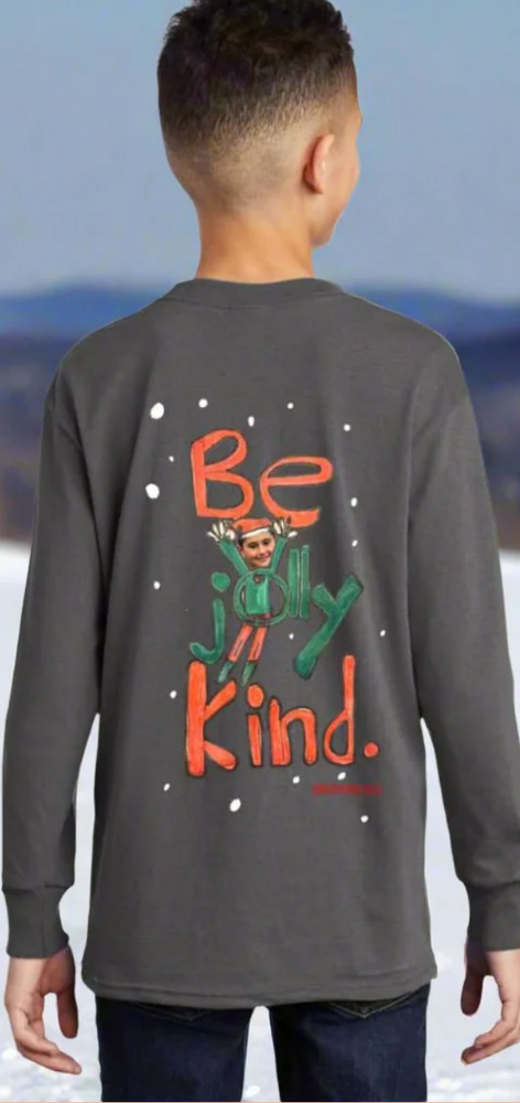 "BE JOLLY KIND" Holiday Long Sleeve Tee (main design on back) By NICO SHORE TEES