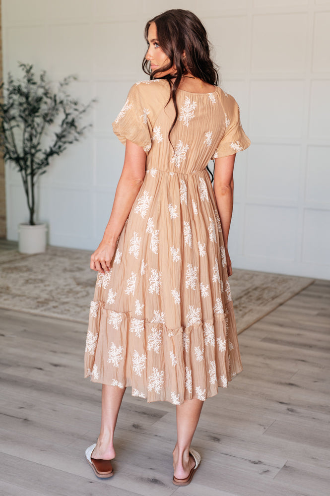 Trusting My Intuition Balloon Sleeve Dress in Camel