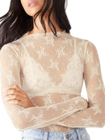 Lace Mock Neck Long Sleeve Blouse in 10 Different Colors