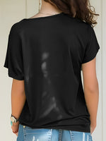 Asymmetrical Neck Short Sleeve T-Shirt