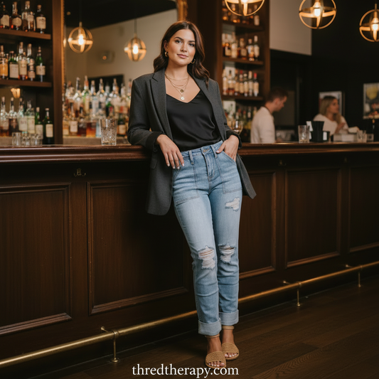 Aiden High Rise Patch Pocket Distressed Boyfriend Jeans – Instagram