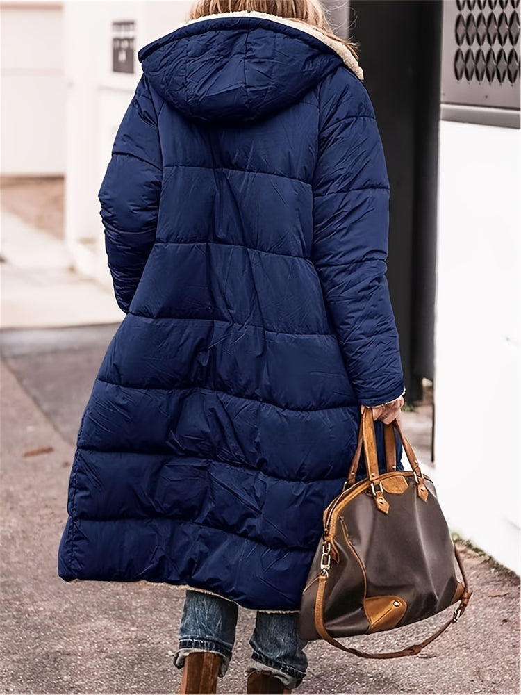 Reversable Plus Size Zip Up Sherpa Hooded Coat