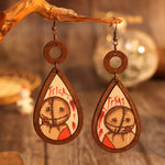 Wooden Teardrop Shape Earrings