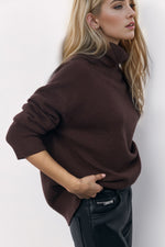 Basic Bae Turtleneck Long Sleeve Dropped Shoulder Sweater